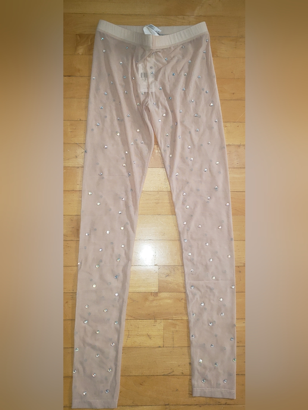 NWT Kikiriki Sheer Neutral Crystals Leggings M